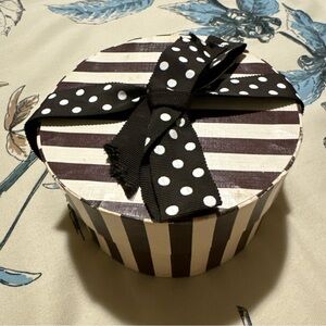 Henri Bendel Miniature Display Stripes and Ribbon Box With Polka Dot
